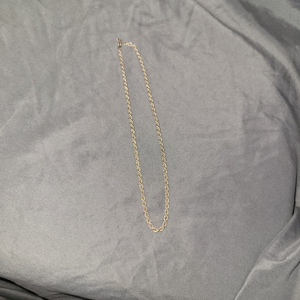 Vintage Sterling Silver 925 Twisted Rope Chain Necklace 16" Unisex